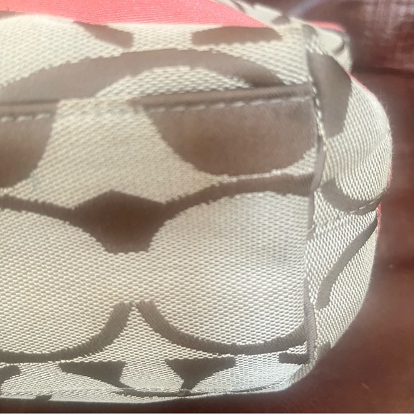 Coach Monogram Logo Printed Canvas Patent Leather Trimmed Medium Size Tote Bag - Picture 5 of 12